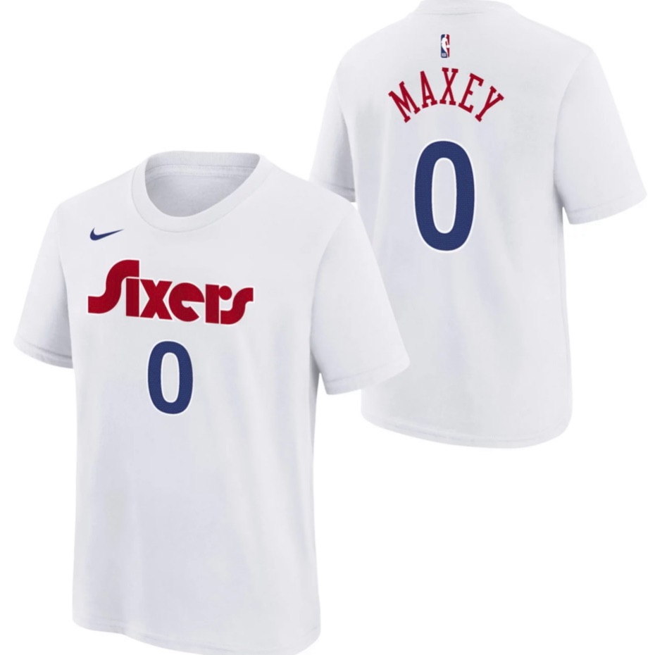 Kids White Sixers Maxey T-Shirt